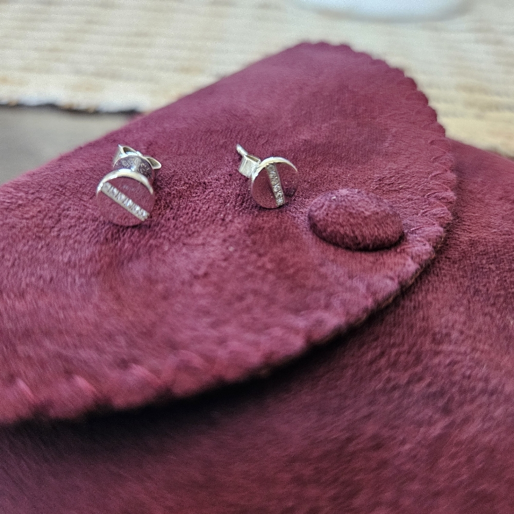 EF COLLECTION White Gold & Diamond Screw Stud Earrings